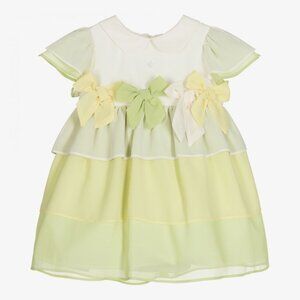 Patachou ! Chiffon Dress in Green & Yellow ( 3 years)